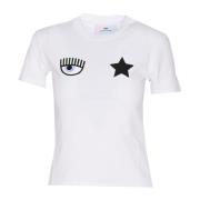 Chiara Ferragni Collection Vit Eye Star Logo T-shirt White, Dam