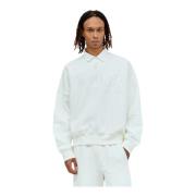 The Row Polo Sweatshirt i Bomullsblandning Fleece White, Herr