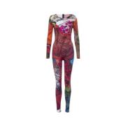 Marine Serre Patchwork Scarves Print Jersey Jumpsuit Multicolor, Dam