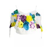 Desigual Vit Viskosblus med V-Hals White, Dam