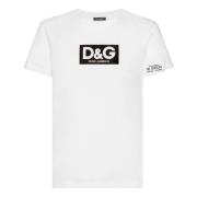 Dolce & Gabbana Bomull Crewneck T-shirt med Patch White, Herr