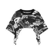 Versace Jeans Couture Patchwork Print Crop Top Multicolor, Dam