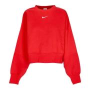 Nike Phoenix Fleece Crewneck Sweatshirt Lady Red, Dam