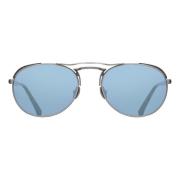 Matsuda Antique Silver/Cobalt Blue Sunglasses Gray, Unisex
