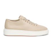 Santoni Läder Tennis Sneaker Beige, Dam