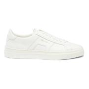 Santoni Dubbel Spänne Läder Sneaker White, Herr