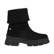 Tommy Hilfiger Svart Mocka Låg Ankelboots Black, Dam