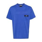 Versace Jeans Couture Blå T-shirt med Ficka och Logga Blue, Herr