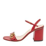 Gucci Vintage Pre-owned Laeder sandaler Red, Dam