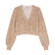 Twinset Leopard Print Sweater Beige Beige, Dam