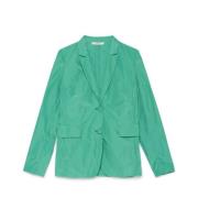 Maliparmi Elegant Taffeta Single-Breasted Jacket Green, Dam