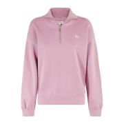 Maison Kitsuné Räv Patch Half Zip Sweatshirt Pink, Dam
