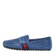 Gucci Vintage Pre-owned Mocka lgskor Blue, Dam