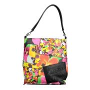 Desigual Black Polyurethane Handbag Black, Dam