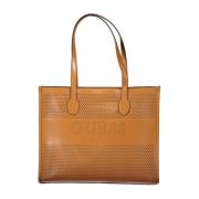 Guess Konvertibel handväska med kontrasterande detaljer Brown, Dam