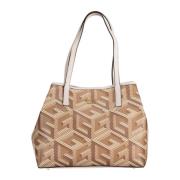 Guess Konvertibel axelväska med avtagbar Pochette Beige, Dam