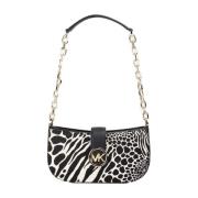 Michael Kors Svart Haircalf Crossbody Väska med Kortplatser Black, Dam