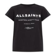 AllSaints T-shirt `Tour` Black, Dam