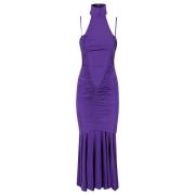 Versace Jeans Couture Elegant Organzino Klänning Purple, Dam