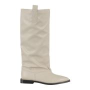 Ganni Slouchy Western Tubular Boot Beige, Dam