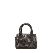 Pompei Donatella Python Print Mini Tote Handbag Multicolor, Dam