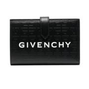 Givenchy Svart Logo-Print Läder Bi-Fold Plånbok Black, Dam