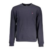 Napapijri Blå Broderad Logo Crew Neck Sweater Blue, Herr