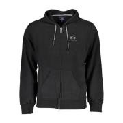 La Martina Svart Hoodie i Bomull med Logotyptryck Black, Herr