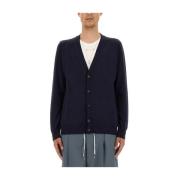 Maison Margiela Knapp Front V-Neck Cardigan Blue, Herr