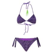 4Giveness Djurtryckt Bikini Set med Spets Purple, Dam