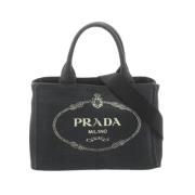 Prada Vintage Pre-owned Canvas prada-vskor Black, Dam