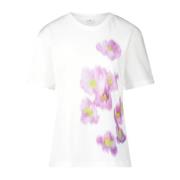 PS By Paul Smith Vattenfärg Tryck T-shirt White, Dam