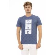 Baldinini Blå Trend T-shirt med Framsida Tryck Blue, Herr
