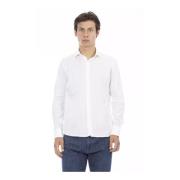 Baldinini Vit Slim Fit Italiensk Krage Skjorta White, Herr