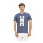 Baldinini Blå Bomull T-shirt med Fronttryck Blue, Herr