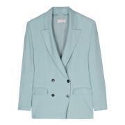 Antonelli Firenze Himmelblå Linneblandad Greve Blazer Blue, Dam