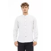 Baldinini Vit Rayon Mandarin Skjorta White, Herr