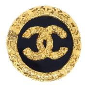 Chanel Vintage Pre-owned Metall broscher Yellow, Dam