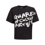 Dsquared2 Retro Svart T-shirt 80-tals Stil Black, Dam
