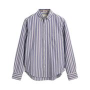 Gant Blå Oxford Långärmad Skjorta Multicolor, Herr