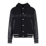 Givenchy Svart Ull Huva Jacka Black, Herr