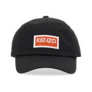 Kenzo Logo Baseballkeps med Hard Visor Black, Unisex