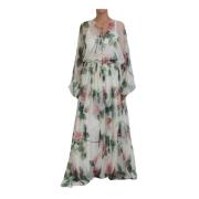 Dolce & Gabbana Silkeblomma Maxi Klänning Klänning Multicolor, Dam