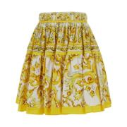 Dolce & Gabbana Gul Maiolica Kort Kjol Yellow, Dam