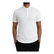Dolce & Gabbana Krona Patch Polo T-shirt White, Herr