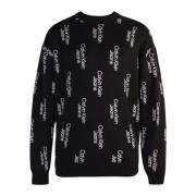 Calvin Klein Jeans Stack Logo Sweater Black, Herr