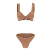 Hunza G Twisted Chest Bikini Set Brown, Dam