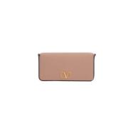 Valentino Garavani Nude Hammered Leather Clutch Väska Pink, Dam