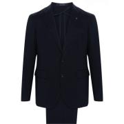 Tagliatore Navy Blue Wool Suit Dress Blue, Herr