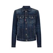 Dsquared2 Denimjacka Slim Fit Kontrastsömmar Blue, Herr